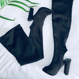 Knee-High open toe heels